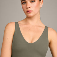 SoftMotion™ Scoop Neck Vest with Grey Logo | Alpine Green