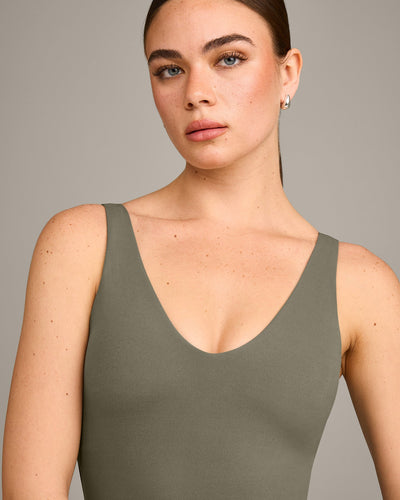 SoftMotion™ Scoop Neck Vest with Grey Logo | Alpine Green