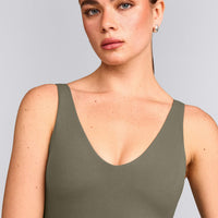 SoftMotion™ Scoop Neck Vest with Grey Logo | Alpine Green