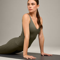 SoftMotion™ Scoop Neck Vest with Grey Logo | Alpine Green