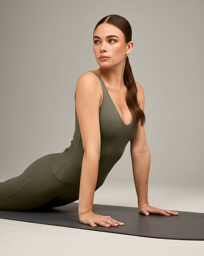 SoftMotion™ Scoop Neck Vest with Grey Logo | Alpine Green