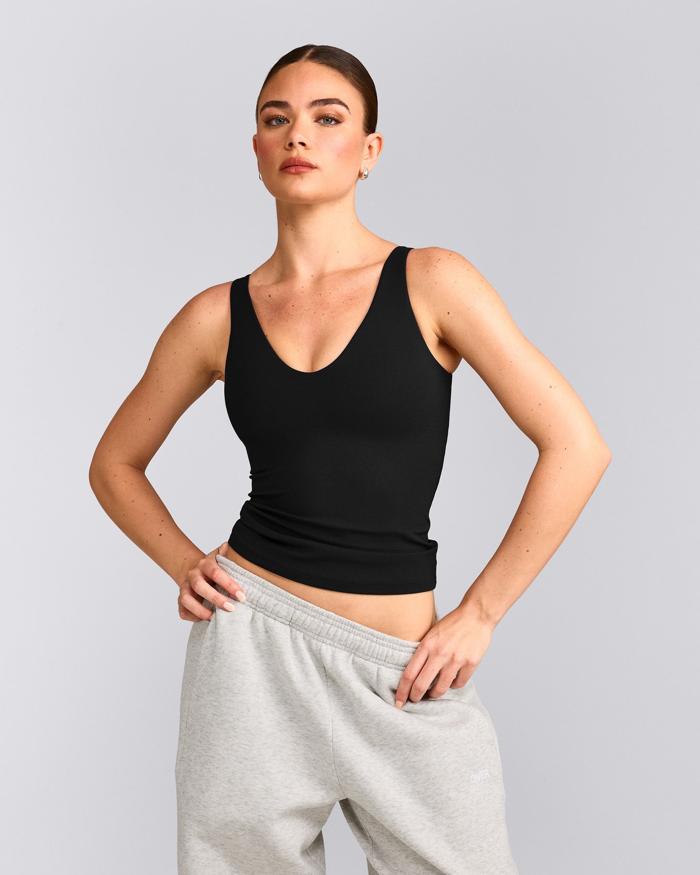 SoftMotion™ Scoop Neck Vest with Grey Logo | Black