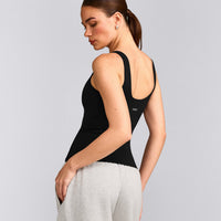 SoftMotion™ Scoop Neck Vest with Grey Logo | Black
