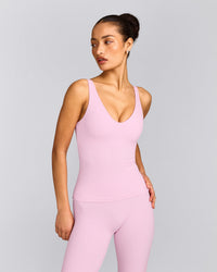 SoftMotion™ Scoop Neck Vest with Grey Logo | Chalk Pink