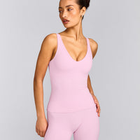 SoftMotion™ Scoop Neck Vest with Grey Logo | Chalk Pink