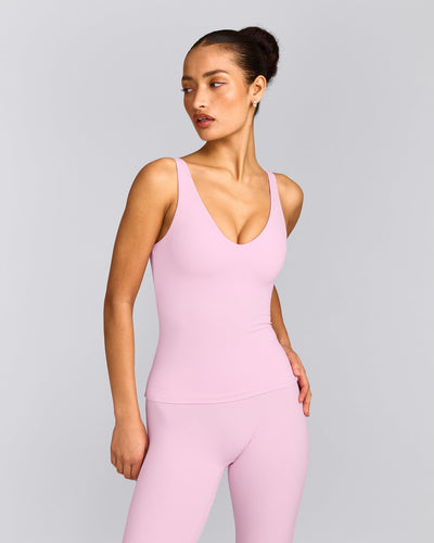 SoftMotion™ Scoop Neck Vest with Grey Logo | Chalk Pink