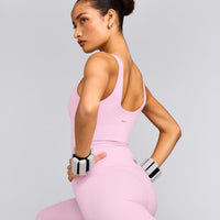 SoftMotion™ Scoop Neck Vest with Grey Logo | Chalk Pink