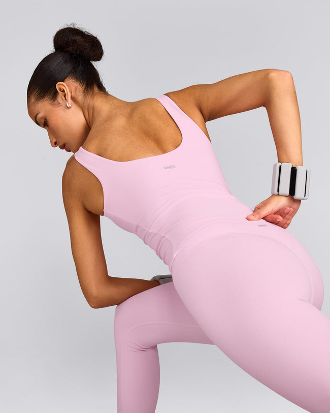 SoftMotion™ Scoop Neck Vest with Grey Logo | Chalk Pink