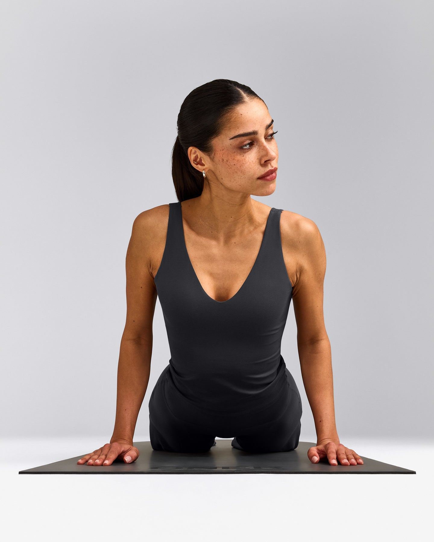 SoftMotion™ Scoop Neck Vest with Grey Logo | Coal