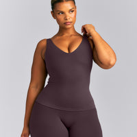 SoftMotion™ Scoop Neck Tank Top | Dark Umber Brown