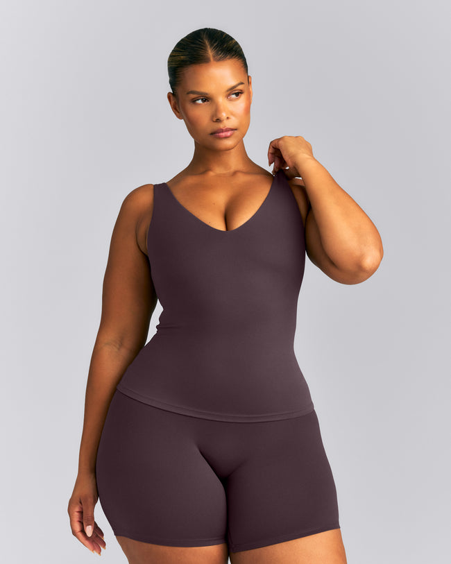 SoftMotion™ Scoop Neck Tank Top | Dark Umber Brown