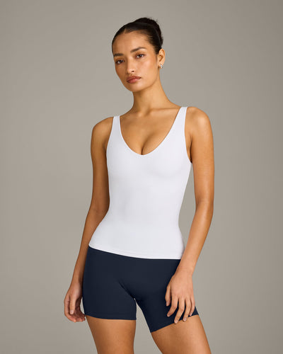 SoftMotion™ Scoop Neck Vest with Grey Logo | White