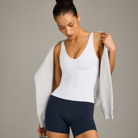 SoftMotion™ Scoop Neck Vest with Grey Logo | White