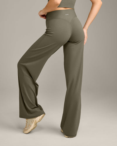 SoftMotion™ Straight Leg Bottoms with Grey Logo | Alpine Green