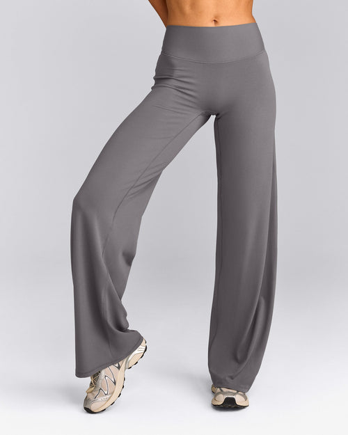 SoftMotion™ Straight Leg Trousers with Gray Logo | Ash Gray