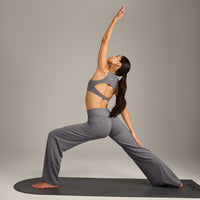 SoftMotion™ Straight Leg Bottoms with Grey Logo | Ash Grey