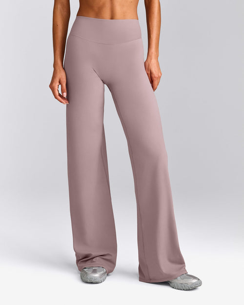 SoftMotion™ Straight Leg Trousers with White Logo | Dusty Purple