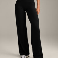 SoftMotion™ Straight Leg Bottoms with Grey Logo | Black