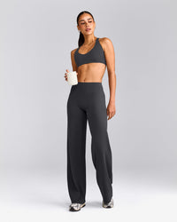 SoftMotion™ Straight Leg Bottoms with Grey Logo | Coal