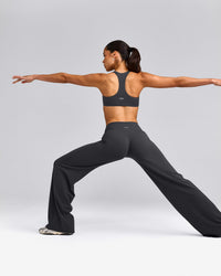 SoftMotion™ Straight Leg Bottoms with Grey Logo | Coal