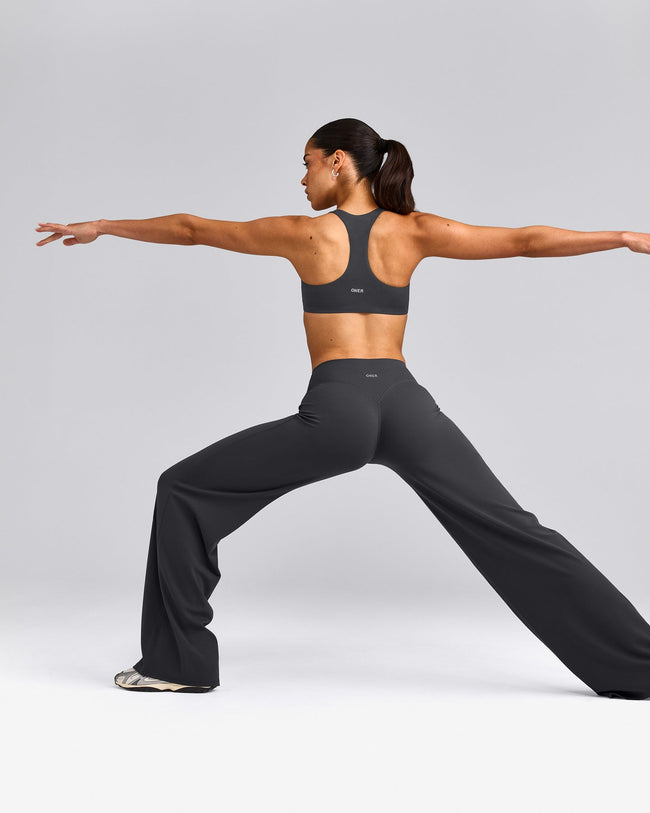 SoftMotion™ Straight Leg Bottoms with Grey Logo | Coal