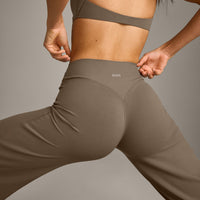 SoftMotion™ Straight Leg Bottoms with Grey Logo | Moss Brown