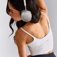 SoftMotion™ Strappy Mid Tank Top with Built in Bra Shelf | White