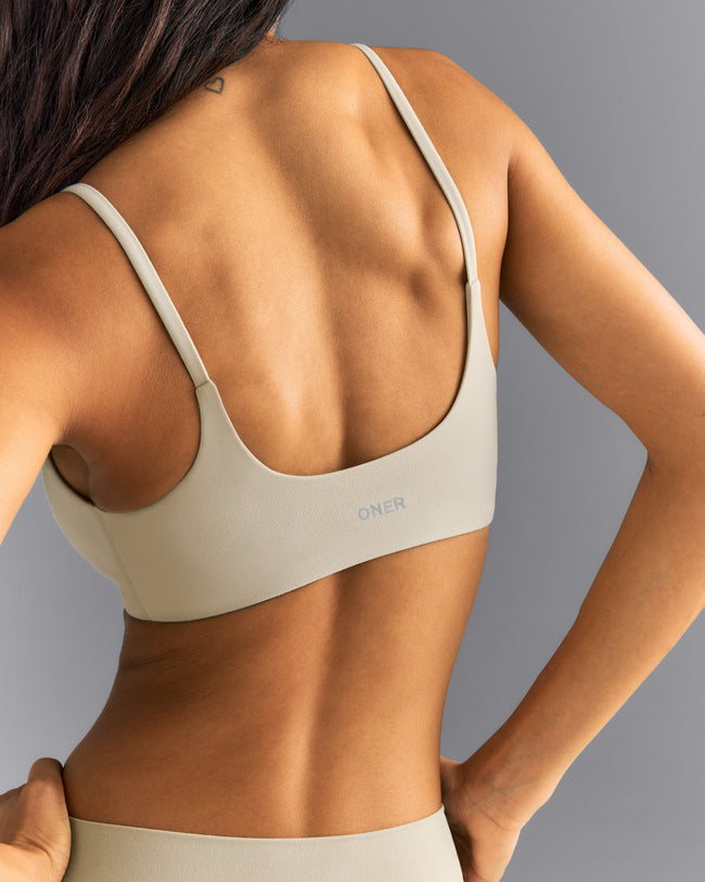 SoftMotion™ Strappy Sports Bra | Oatmeal