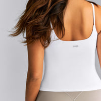SoftMotion™ Strappy Tank Top with Built in Bra Shelf New Branding | White