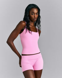 SoftMotion™ Strappy Tank Top with Built in Bra Shelf | Rose Pink