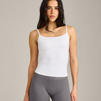SoftMotion™ Strappy Vest with Built in Bra Shelf | White