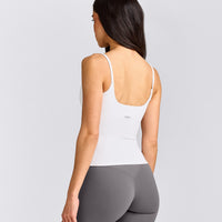 SoftMotion™ Strappy Tank Top with Built in Bra Shelf | White