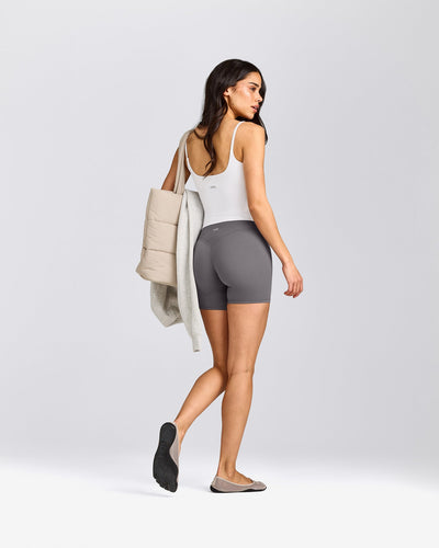 SoftMotion™ Strappy Tank Top with Built in Bra Shelf | White