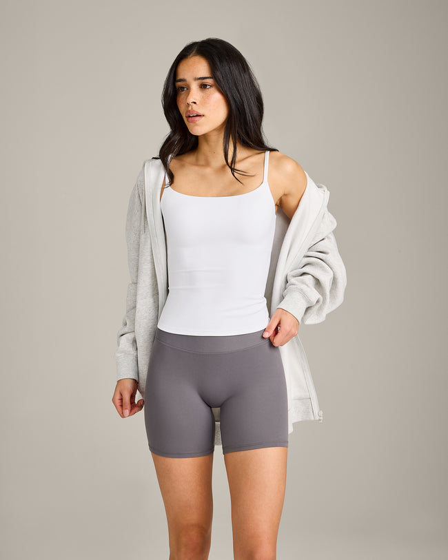SoftMotion™ Strappy Vest with Built in Bra Shelf | White