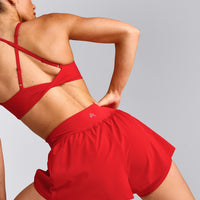 UnifiedMove™ Double Layer Shorts 5" with Reflective Logo | Muscle Mommy Red