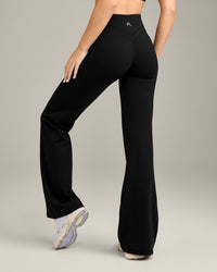 UnifiedMove Wrap Flared Bottoms with Reflective Logo | Black