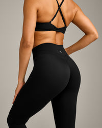 UnifiedMove High Waisted Leggings with Reflective Logo | Black