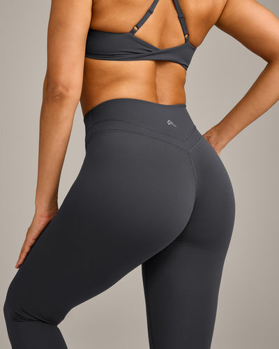 UnifiedMove High Waisted Leggings with Reflective Logo | Coal