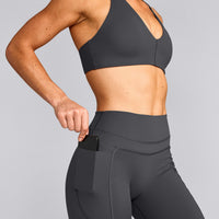 UnifiedMove™ High Waisted Pocket Leggings with Reflective Logo | Coal