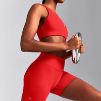 UnifiedMove™ High Waist Shorts 6" New Branding | Muscle Mommy Red