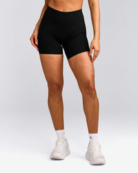 UnifiedMove™ High Waisted Shorts 6" with Reflective Logo | Black