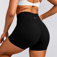 UnifiedMove™ High Waisted Shorts 6" with Reflective Logo | Black