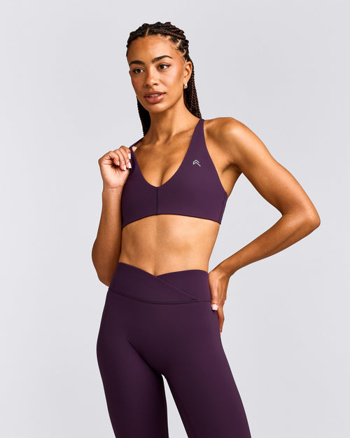 UnifiedMove™ Micro Bralette with Reflective Logo | Blackberry Purple