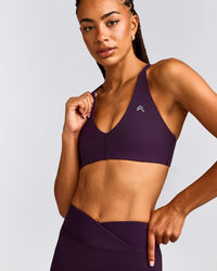 UnifiedMove™ Micro Bralette with Reflective Logo | Blackberry Purple