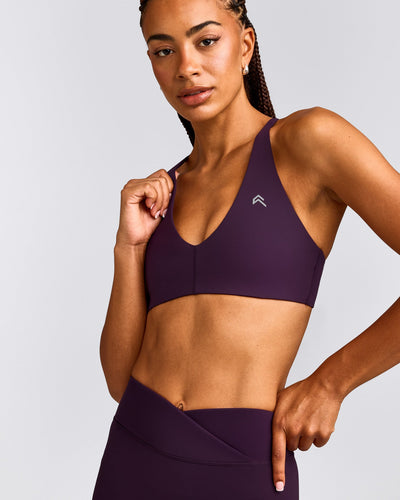 UnifiedMove™ Micro Bralette with Reflective Logo | Blackberry Purple