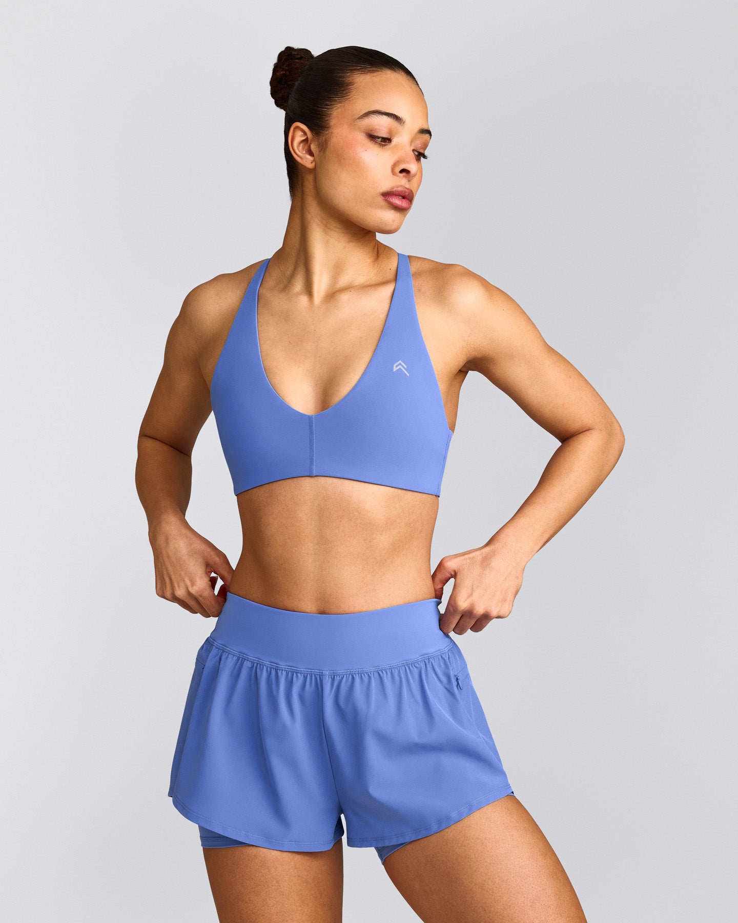 UnifiedMove™ Micro Bralette with Reflective Logo | Glaucous Blue