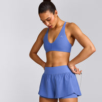 UnifiedMove™ Micro Bralette with Reflective Logo | Glaucous Blue