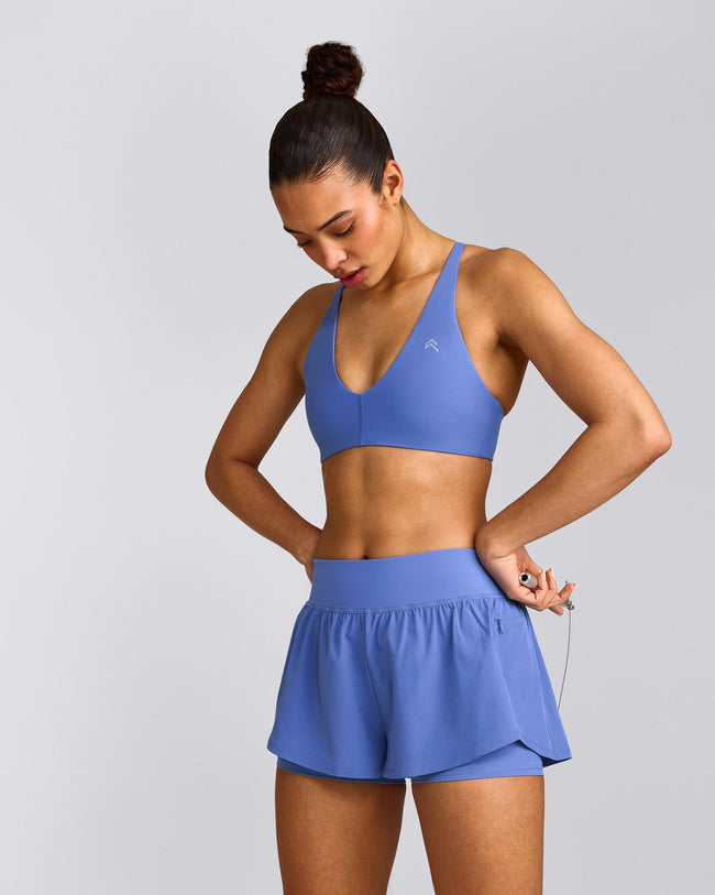 UnifiedMove™ Micro Bralette with Reflective Logo | Glaucous Blue
