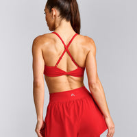 UnifiedMove™ Micro Bralette with Reflective Logo | Muscle Mommy Red