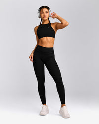 UnifiedMove™ High Waisted Pocket Leggings with Reflective Logo | Black